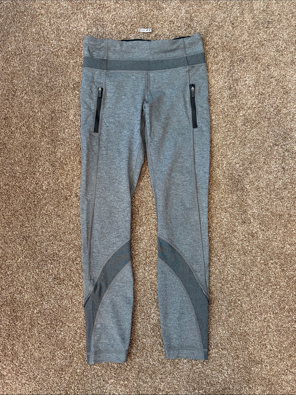 lululemon athletica Gray Performance Leggings with Zip Pockets